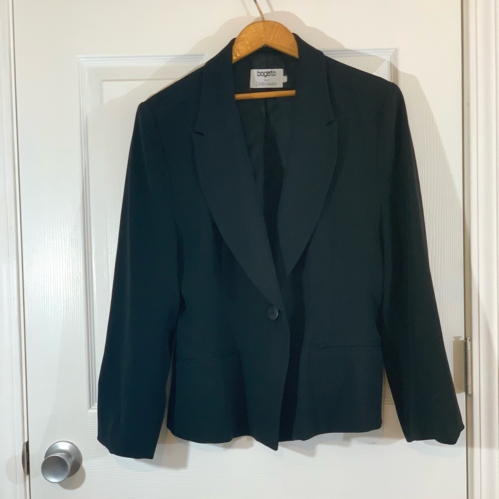 Bogato for J.Michael’s Women's Elegant Black Jacket/Blazer Black Sz 10 pockets